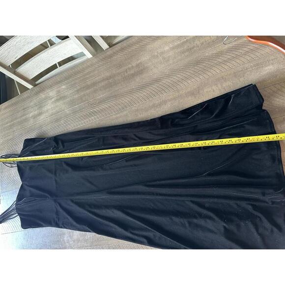 Vintage Molly Malloy Evening Black Velvet Strappy Maxi Cocktail Dress Size 14​ - Picture 8 of 9